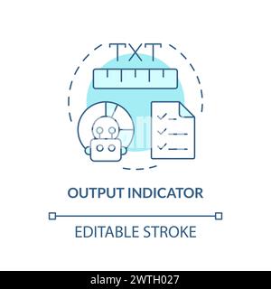 Output indicator soft blue concept icon Stock Vector