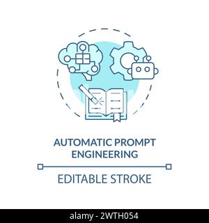 Automatic prompt engineering soft blue concept icon Stock Vector
