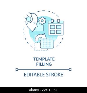 Template filling soft blue concept icon Stock Vector