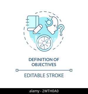 Definition of objectives soft blue concept icon Stock Vector