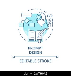 Prompt design soft blue concept icon Stock Vector