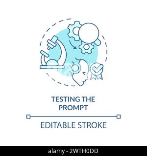 Testing prompt soft blue concept icon Stock Vector
