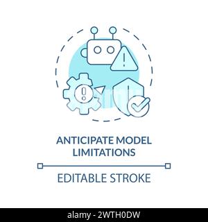 Anticipate model limitations soft blue concept icon Stock Vector