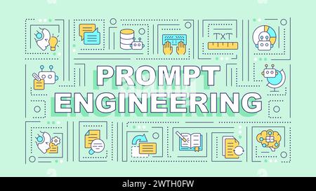 Prompt engineering green word concept Stock Vector