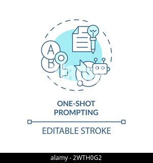 One shot prompting soft blue concept icon Stock Vector