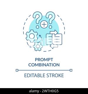 Prompt combination soft blue concept icon Stock Vector