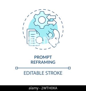 Prompt reframing soft blue concept icon Stock Vector