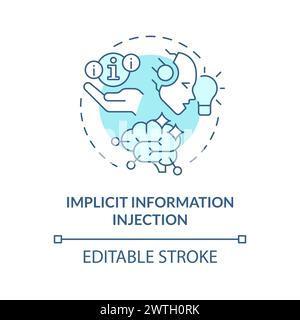 Implicit information injection soft blue concept icon Stock Vector