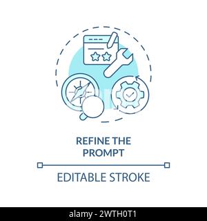 Refine prompt soft blue concept icon Stock Vector