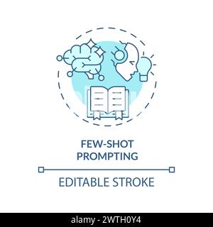 Few shot prompting soft blue concept icon Stock Vector