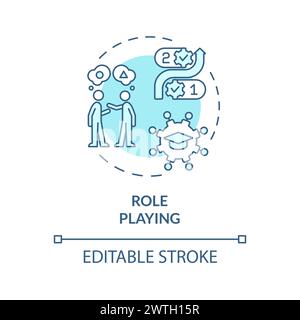 Role playing soft blue concept icon Stock Vector