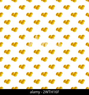 Seamless Pattern of Golden Triple Eggs on on white background Stock Photo