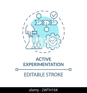 Active experimentation soft blue concept icon Stock Vector