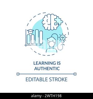 Learning is authentic soft blue concept icon Stock Vector