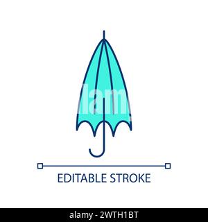 Closed umbrella blue RGB color icon Stock Vector