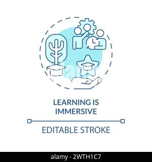 Learning is immersive soft blue concept icon Stock Vector