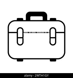 black vector suitcase icon on white background Stock Vector