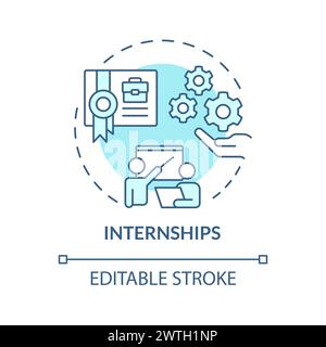 Internships soft blue concept icon Stock Vector