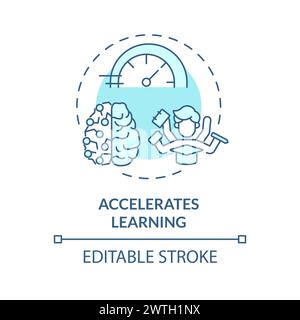 Accelerated learning soft blue concept icon Stock Vector