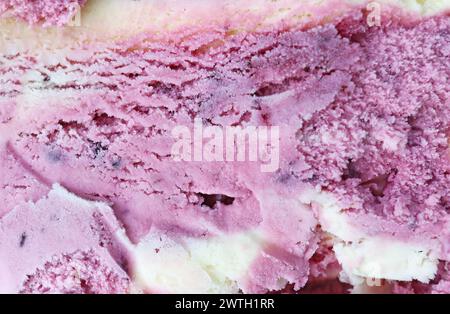 Closeup of Delectable Texture of blueberry yogurt ice cream Stock Photo
