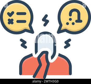 Icon for obsessive compulsive disorder, obsessive Stock Vector
