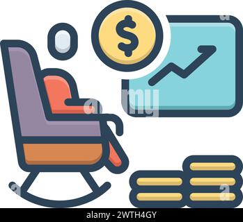 Icon for retirement plans, plan Stock Vector