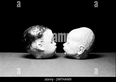 Dolls Heads photographed in the studio. Stock Photo