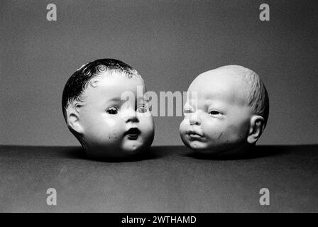 Dolls Heads photographed in the studio. Stock Photo