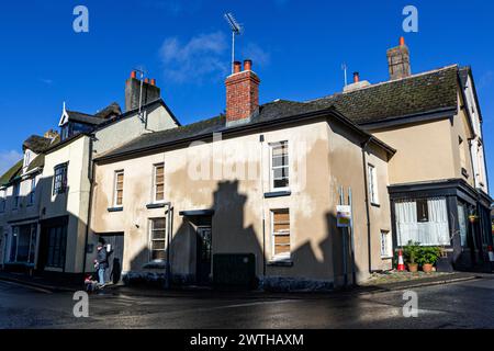 Moretonhampstead is a market town.A parish in Devon, situated on the north-eastern edge of Dartmoor, within the Dartmoor National Park,The houses Stock Photo