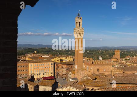 The most beautiful view of the city of Siena from the walls near the cathedral Stock Photo