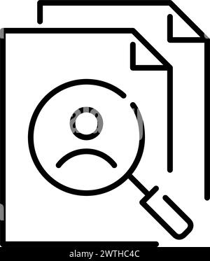 Recruitment search through resume evaluation. Stack of cv documents and magnifying glass. HR headhunting process vector  Stock Vector