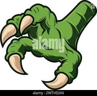 Monster hand with claws. Vector design element Stock Vector