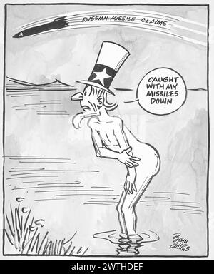 Cartoon - September Morn. John Collins (1917-2007) Stock Photo