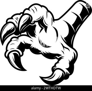 Monster hand with claws. Vector design element Stock Vector