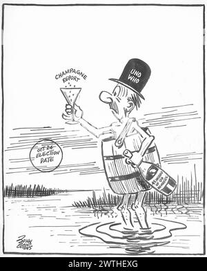 Cartoon - September Morn. John Collins (1917-2007) Stock Photo