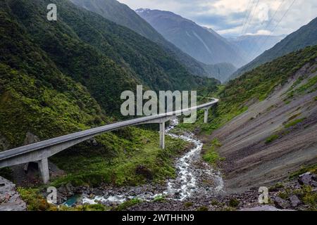 The Otira Viaduct, Arthur's Pass, West Coast Region, South Island, New Zealand Stock Photo