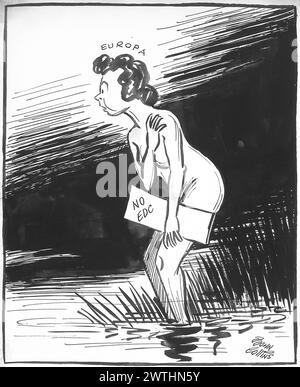 Cartoon - September Morn. John Collins (1917-2007) Stock Photo