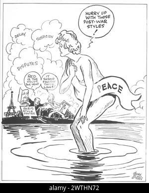 Cartoon - September Morn. John Collins (1917-2007) Stock Photo