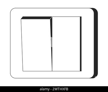 Light switch on off black and white 2D line cartoon object Stock Vector