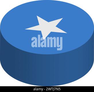 Somalia flag - 3D isometric circle isolated on white background. Vector object. Stock Vector
