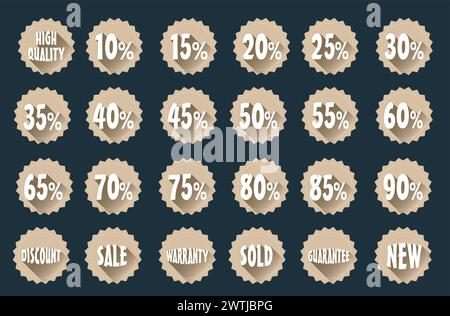 Sale Tag Label Sets, Vector Illustration Stock Vector
