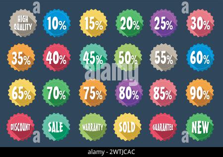 Sale Tag Label Sets, Vector Illustration Stock Vector