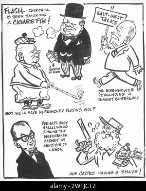 Cartoon - Hey, Fellows, April Fool is Over. John Collins (1917-2007) Stock Photo