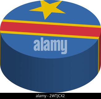 Isometric 3D Democratic Republic of the Congo map. Stylized vector map ...