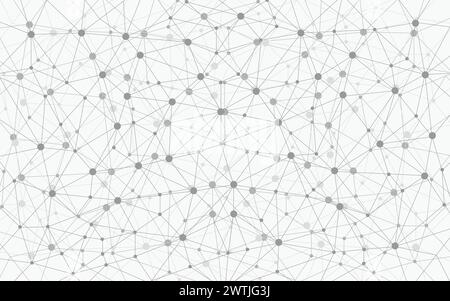 Grayscale Geometric Connection Background, Vector Illustration Stock Vector