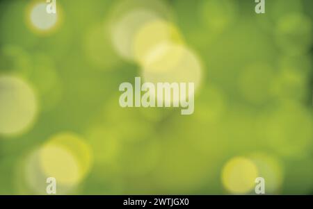 Natural Green Bokeh Blurred Background, Vector Illustration Stock Vector