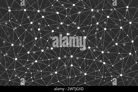 Grayscale Geometric Connection Background, Vector Illustration Stock Vector