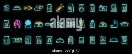 Cat food icon outline vector. Canned food. Pet package neon color isolated Stock Vector