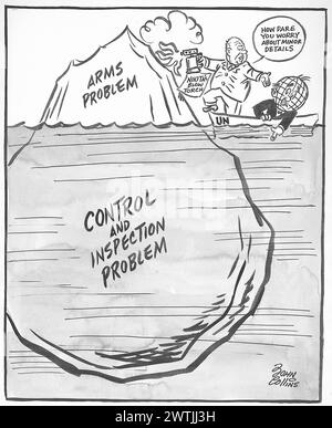 Cartoon - Melting the Cold War Iceberg. John Collins (1917-2007) Stock Photo