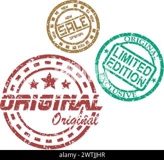 Sale Stamps Vintage Set, Vector Illustration Stock Vector